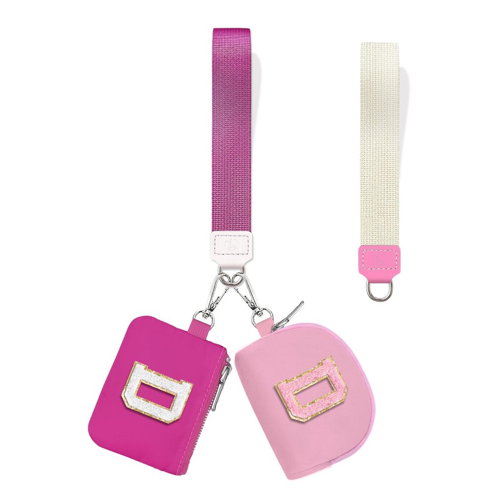5046 Initial Wristlet Wallets ，Small Dual Pouch Wristlet, Personalised
